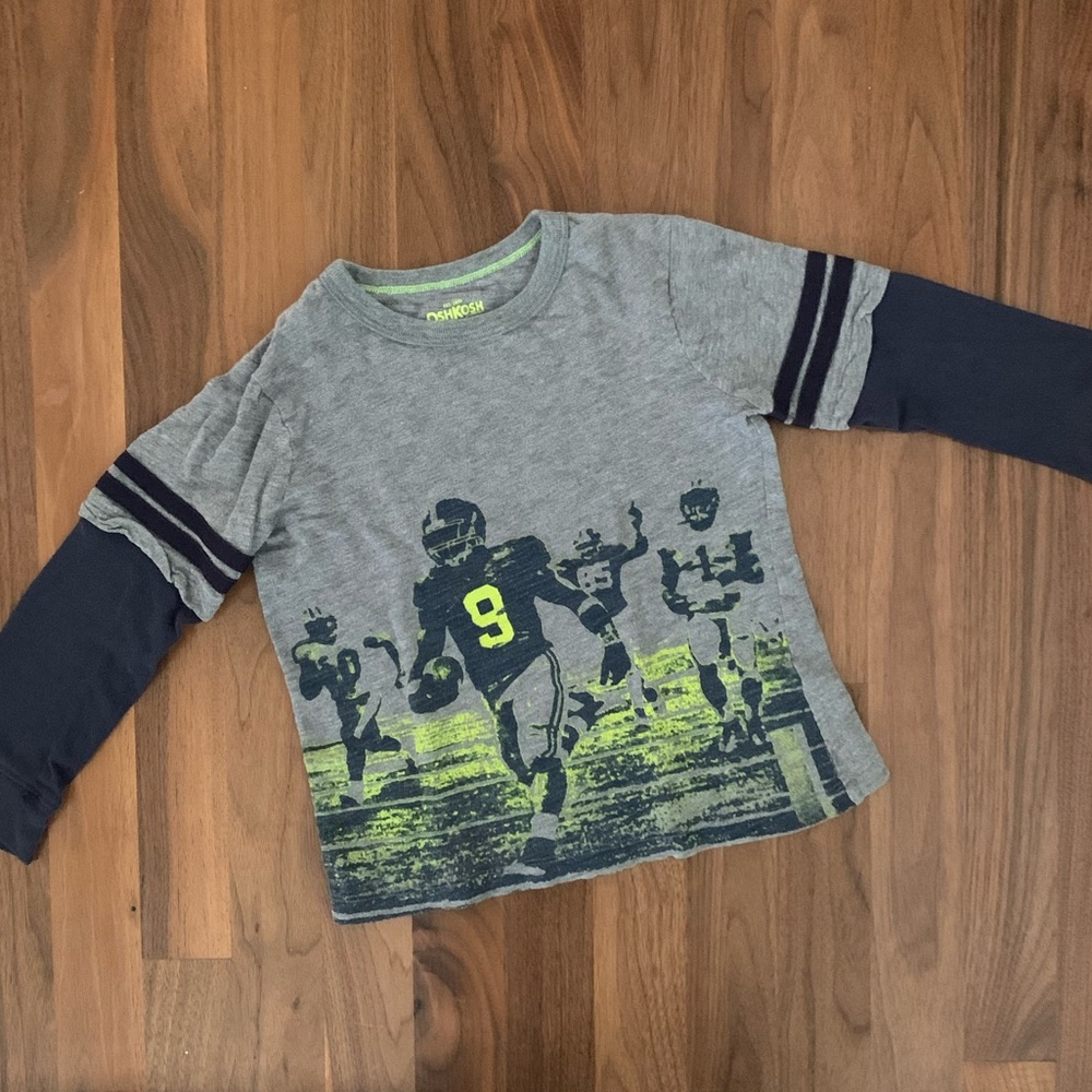 Oshkosh Football Double Layer Look Long Sleeve Shirt